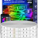 LETIANPAI 200ft Outdoor LED Strip Lights Waterproof 1 Roll,IP68 Outside Led Light Strips with App and Remote,Music Sync RGB Exterior Rope Self Adhesive Back for Deck,Balcony,Pool