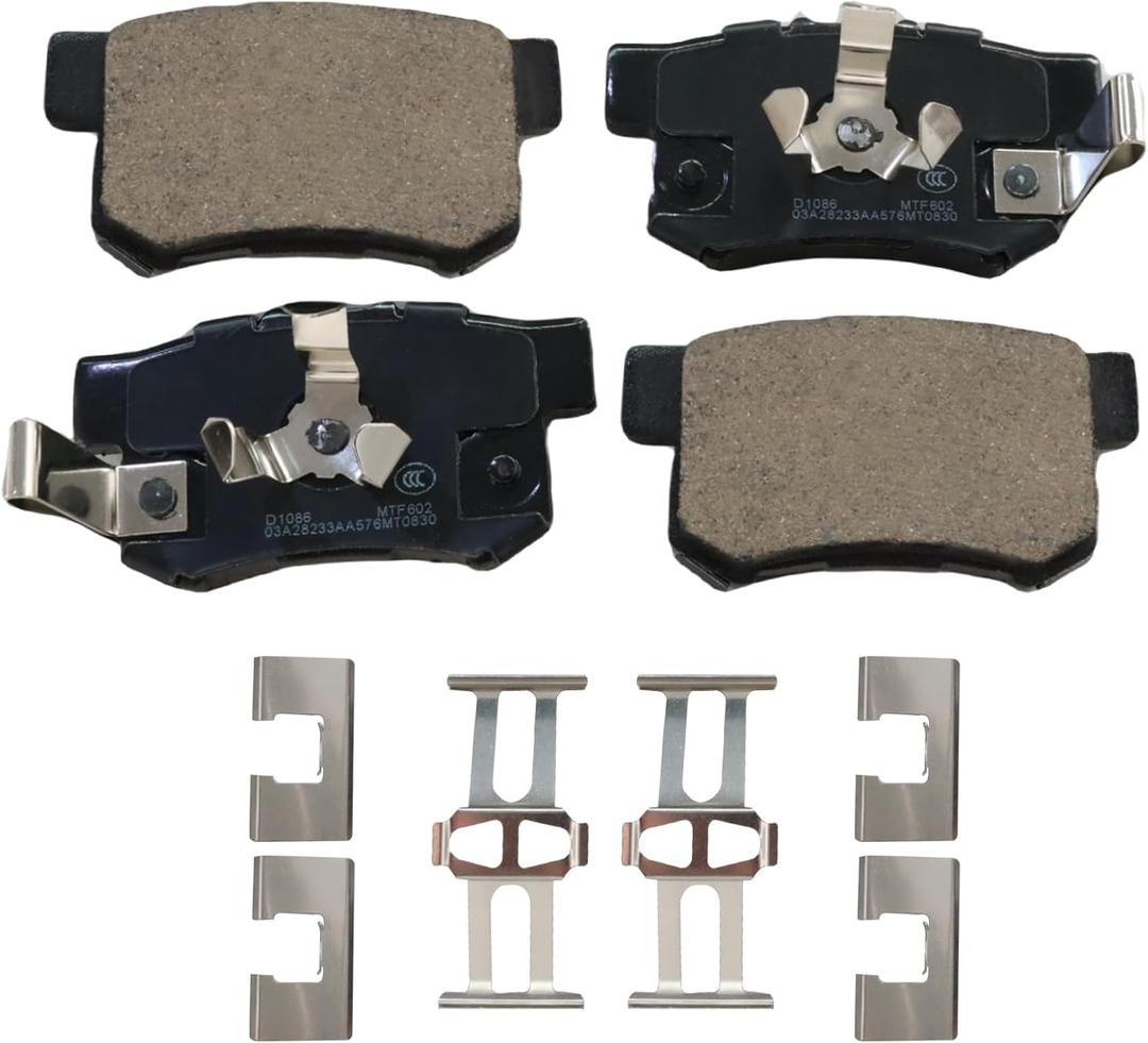 D1086 Rear Ceramic Brake Pads for ACURA RDX 2010-2018 | HONDA CROSSTOUR 2012-2015, CR-V 2005-2016, ACCORD CROSSTOUR 2010-2011