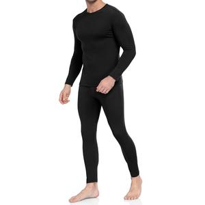 WEERTI Thermal Underwear for Men Long Johns with Fleece Lined Base Layer Men Cold Weather Top Bottom Black. Size Medium