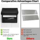 1 Set Mail Slot for Front Door, Aluminum Alloy Mail Slots Cover with Mail Catcher Bag Mail Slot Catcher for Door Mail Slot(12"2.7",Black)