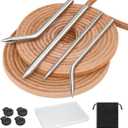 Mellbree Baseball Glove Lace Kit, 2 Leather Laces 4 Needles, Portable Softball Glove Lace Kit with 4 Locks and Storage Box Mitt Repair Kit (Tan)