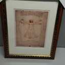 11x14 in Distressed Brown and Gold Curved Scrollwork Motif Embossed Ornate Classic Picture Frame, Matted for 8x10 inches, Tabletop or Wall Display, Real Glass Protection