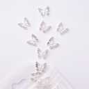 Butterfly Nail Charms with Diamond Design 3D Metal Butterfly Charms for Women Girls Silver Nail Decoration Supplies DIY Manicure 10Pcs