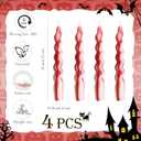Zhengmy 4 Pcs Halloween Bleeding Candles White Vampire Tears Spiral Taper Candle Red Blood Drip Spooky Gothic 7 Inch Twisted Dinner Candlestick for Halloween Table Party Decor