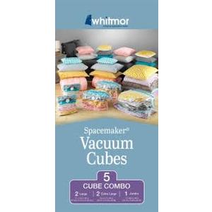 Whitmor Clear Spacemaker Vacuum Cubes, Pack of 5 Cube Assortment