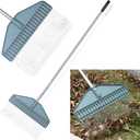 Thatch Rake 66-Inch Adjustable Handle Dethatcher Rake,17-Inch Wide Leaf Rakes, Suitable for Gardens, Yards, Lawns, Used for Cleaning Dead Grass, Thatch, Leaves, Pine Needles, Branches