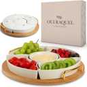 Chip and Dip Serving Set, 13.5" Serving Platters and Trays, Appetizer Serving Tray, Divided Serving Tray, Party Serving Relish Trays and Platters, Lazy Susan Taco Bar, Lazy Susan Serving Platter, large
