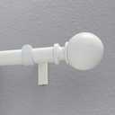 Easy Install No Drill Curtain Rod Set 72-144", White
