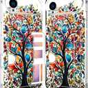 for iPhone 17 Air Case - Clear Forest Leaves | Wallet Phone Cases with Card Holder for Women Cute Design, Transparent Cool Kawaii Protective