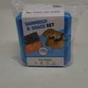 Fit & Fresh Sandwich and Snack Set, Dual Container with Ice Pack, Adult and Kids Lunch Container, Sandwich Container for Lunch Box, Blue