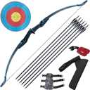 Tongtu Recurve Bow Right and Left Handed,Takedown Bow and Arrows for Adult & Youth Beginner 30lb 40lb Traditional Archery Bows Set with 6pcs Arrows, Black Set A