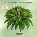 40" Artificial Boston Ferns Bush Plants, Set of 2, Large Faux Ferns Hanging Decor with 53 Fronds, Fake Vines Indoor Or Outdoors Planter for Home and Office Decor