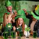 Yquqwn 3 Pcs St. Patrick's Day Decorations - Shamrock Wooden Sign Table Centerpieces, Lucky Irish Green Clover Freestanding Wood Signs for Home Kitchen Tiered Tray Decor, St. Patty's Day Party Gifts