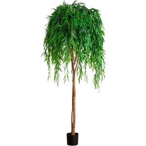 Nearly Natural 7ft Willow Tree Faux Plant, Realistic Indoor Artificial Tree, Home Office Dcor