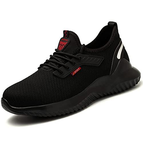Kezhiho Steel Toe Shoes for Men Lightweight Comfortable Breathable Work Shoes Puncture-Proof Non-Slip Indestructible Sneakers Industrial Construction Safety Shoes, Size: 11