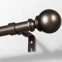 Zeerobee Curtain Rods for Windows 66 to 120, 1 Inch Adjustable Heavy Duty Bronze Curtain Rod, Outdoor Indoor Room Divider Modern Drapery Pole, 66-120"