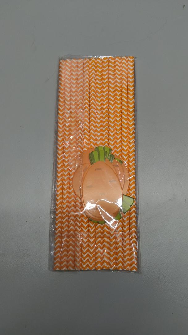 Straws Disposable Drinking Straws Carrot Fruit Straws paper Straw for Cocktail, Milkshake, Coffee Lemon Themed Party Supplies