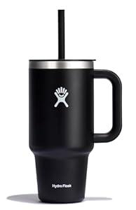 Hydro Flask 32 Oz Travel Tumbler with Handle, Lid and Straw - Insulated Stainless Steel in Black