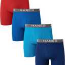 Hanes Men's Comfort Flex Fit Boxer Briefs, Ultra Soft Cotton Modal Blend Underwear, 4-pack (Red/Blue/Navy - 4 Pack) S