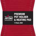 All-Clad Premium Pot Holder & Heating Pad, (1-Pack) Heat Resistant to 500 Degrees, 100% Cotton 10"x6.25" for Kitchen and Barbeque, Chili Red
