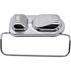 1 Set SHLPDFM Chrome Steel Master Cylinder Cover Single Bail Cap 2-3/4"X5-3/4 Compatible with Ford 1973-1983