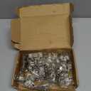 Ravinte 9 Pack  Pairs Short Arm Kitchen Cabinet Hinges for 5/8 Inch Overlay Cabinet, Brushed Nickel 105 Degree Opening Angle Hinges, Soft Close Concealed with Mounting Screws for Face Frame Door