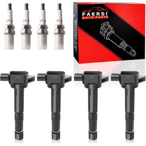 FAERSI Ignition Coil Pack & Spark Plugs fit for Honda CRV L4 2.0 2.4, Honda Accord, Civic, Element, Acura RSX, Acura CSX 2002 2003 2004 2005 2006 2007 2008 2009 2010 2011, UF-311 UF-583