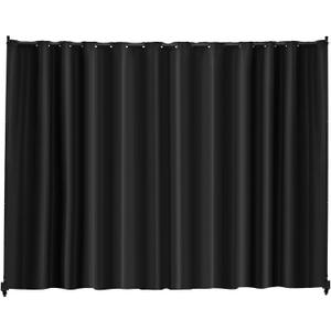 VEVOR Room Divider, Portable Panel Room Divider with Wheels Curtain Divider Stand, Freestanding Room Divider Privacy Screen for Office, Bedroom, Dining Room, Study, Black