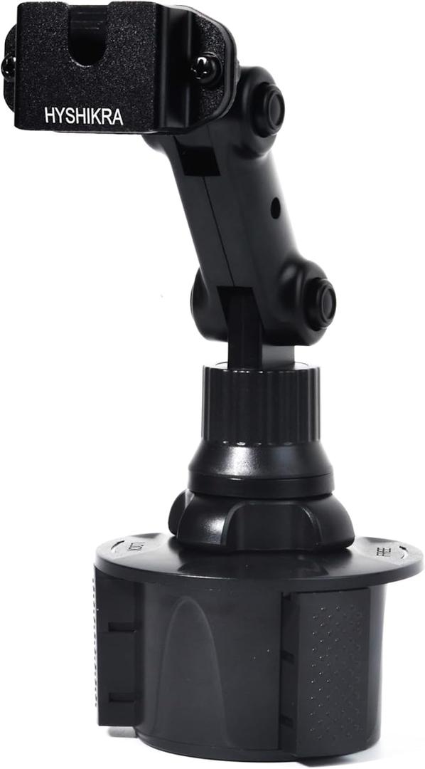 Universal Car Cup Holder Mount for Walkie Talkies & Microphones – Heavy-Duty Hands-Free Holder for Round Knob/Clip-On Radios, Two-Way Radios, and CB Mics