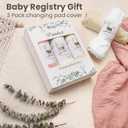 Muslin Changing Pad Cover for Boys Girls 100% Cotton Fitted Baby Diaper Changing Table 3 Pack Soft and Breathable for Standard Changing Table Topper 32"x16" (White v2)