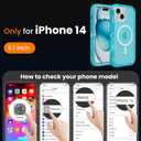 for iPhone 14 Case, Fits Magsafe,Heavy Duty Shockproof Protection Phone Cases with Screen Protector*1, Magnetic Transparent Protective Cover for iPhone 14 6.1 '', Blue