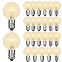 Doratale G40 Replacement Light Bulbs, 5 Watt Frosted White Globe Incandescent Bulbs fits E12 Candelabra Base, Christmas String Lights Bulbs for Indoor Outdoor Patio Decor, 2200K Warm White -25 Pack