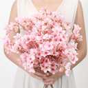 SITUMEIZI 6Pcs Artificial Cherry Blossom Branches Decor Fake Flowers Silk Spring Faux Flowers 16" Peach Bouquet for Home Wedding Bedroom Japanese Decoration DIY Table Centerpiece Arrangement(Pink)