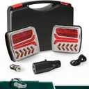 Wireless Trailer Lights, Magnetic LED Rechargeable and Portable Tow Lights Kit for Trucks, RVs, Campers, Boats, Caravans, and Wreckers