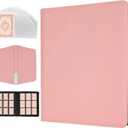 Pink Toploader Card Binder, 9-Pocket Zippered Album with 20 Sleeves, Holds 360 Toploaders, Thermo PU Leather Collector Organizer for Pokemon, Sports Cards, TCG & K-pop Photocards