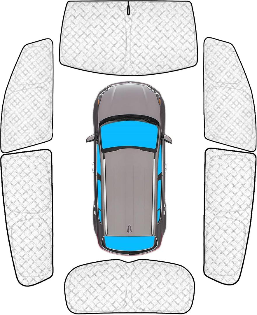 KMF 6pcs Thicken Sun Shades for KIA Sportage 2017-2022 Accessories, Custom Fit Full Car Window Covers for Windshield Side Rear, UV Block and Privacy Blackout for Camping Outdoor