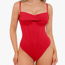 Popilush Corset Bodysuit for Women Tummy Control Shapewear Cowl Neck Tops Concert Outfits Thong Bodysuits, S