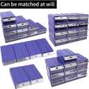 6 Pcs Drawer Stacking Storage Cabinet, Blue Plastic Drawers Storage Closet & 18 Pcs Clear Dividers Organizer Rack & 12 Pcs Tag Card for Home Office School