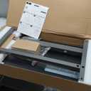 Vaunn Medical Pneumatic Adjustable Overbed Bedside Table with Wheels (Hospital and Home Use) (Black)