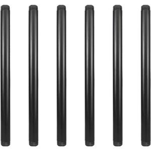 GeilSpace 6 Pack 1/2"  12" Pre-Cut Black Metal Pipe, Industrial Steel Fits Standard Half Inch Black Threaded Pipes and Fittings - Vintage DIY Industrial Shelving (1/2"  12")