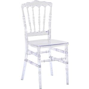KAIHAOWIN Clear Napoleon Chair- Luxury Acrylic Dining Chairs Transparent Crystal Chair for Wedding Party Events