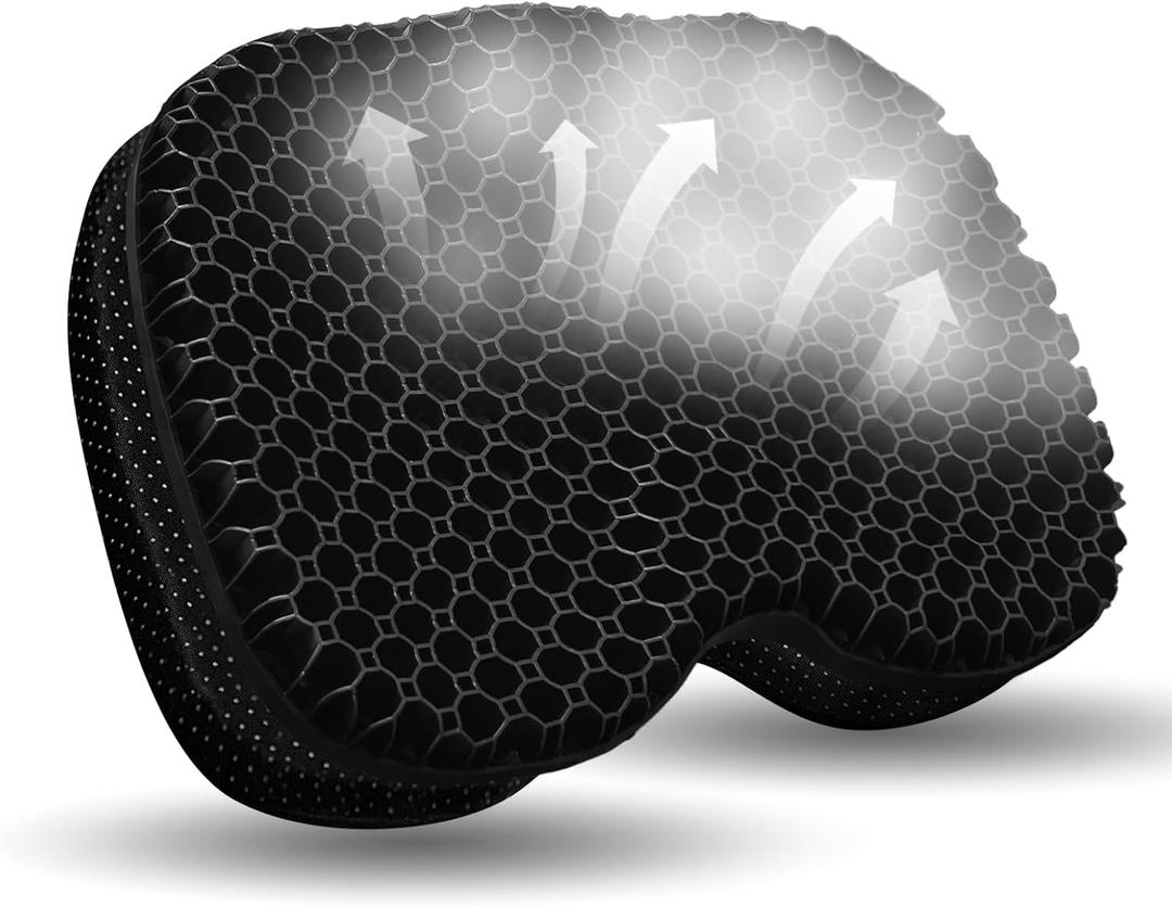 NEW-Vi Anti-Slip Kayak Seat Cushion - Waterproof Thicken Gel Boat Kayak Canoe Rowing Stadium Pad for Sit in Kayak Chair Kayak Accessories Equipment Gear for Fishing Kayak (Black)