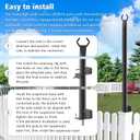 Beizelte 2 Pack 5Ft String Light Poles,Outside String Lights,Outdoor Light Poles,Metal Poles Stand for Patio,Backyard,Deck