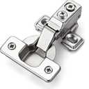 Ravinte 10 Pack 5 Pairs Short Arm Kitchen Cabinet Hinges for 1/2 Inch Overlay Cabinet, Brushed Nickel 105 Degree Opening Angle Hinges, Soft Close Concealed with Mounting Screws for Face Frame Door