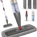 Spray Mop for Floor Cleaning with Washable Pads, Microfiber Wet Mops with 800 ml Refillable Bottle,Reusable Dust Mops with Sprayer for Hardwood Laminate Vinyl Tile Cleaning (Gray)