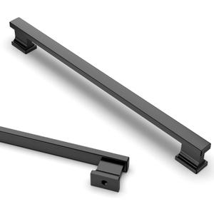 Asidrama 6 Pack 9 Inch(228mm) Matte Black Kitchen Cabinet Handles, Cabinet Pulls Kitchen Cabinet Hardware for Cupboard Drawer Pulls (9" Hole Center)