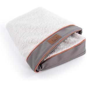 Sunheir Washable Extra Large Dog Bed Covers Soft Plush Replacement, Waterproof Dog Bed Liner, Pet Bed Cover with Zipper 44x32x3 Inches, Light Grey, Cover Only