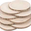 9 PCs 9x 5inch Wood Slices for Crafts, Unfinished Wood Rounds with Bark, Round Wooden Discs Circles for Christmas Ornaments Wedding Rustic Decoration DIY Handcrafts Arts