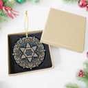 Hanukkah Ornaments for Tree Christmas Hanukkah Tree Ornaments Ceramic Decorations Star of David Ornament Decor for Home Jewish Christmas Ornament for Women Men Friends(star1)