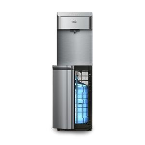 Brio Moderna CLBL730SC Self-Cleaning Bottom Load Water Cooler Dispenser for 3 & 5 Gallon Bottles Tri-Temp w/Fast-Dispense, 11.5" Dispense Height, 24/7 Illuminated Display, Silver Stainless Steel